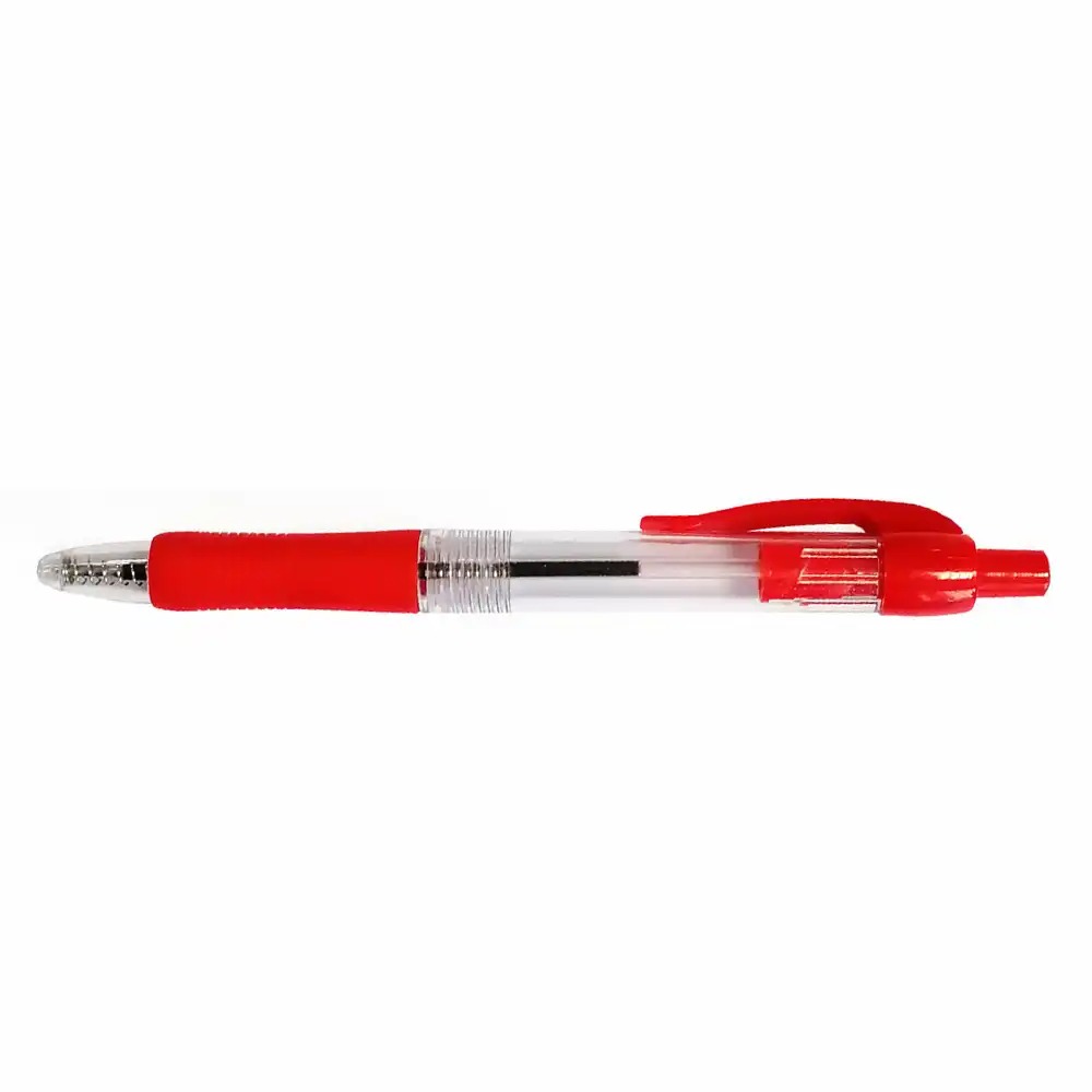 Pix gel retractabil cu mecanism WB, grip, 0.7 mm, rosu - Scriere precisa si confortabila