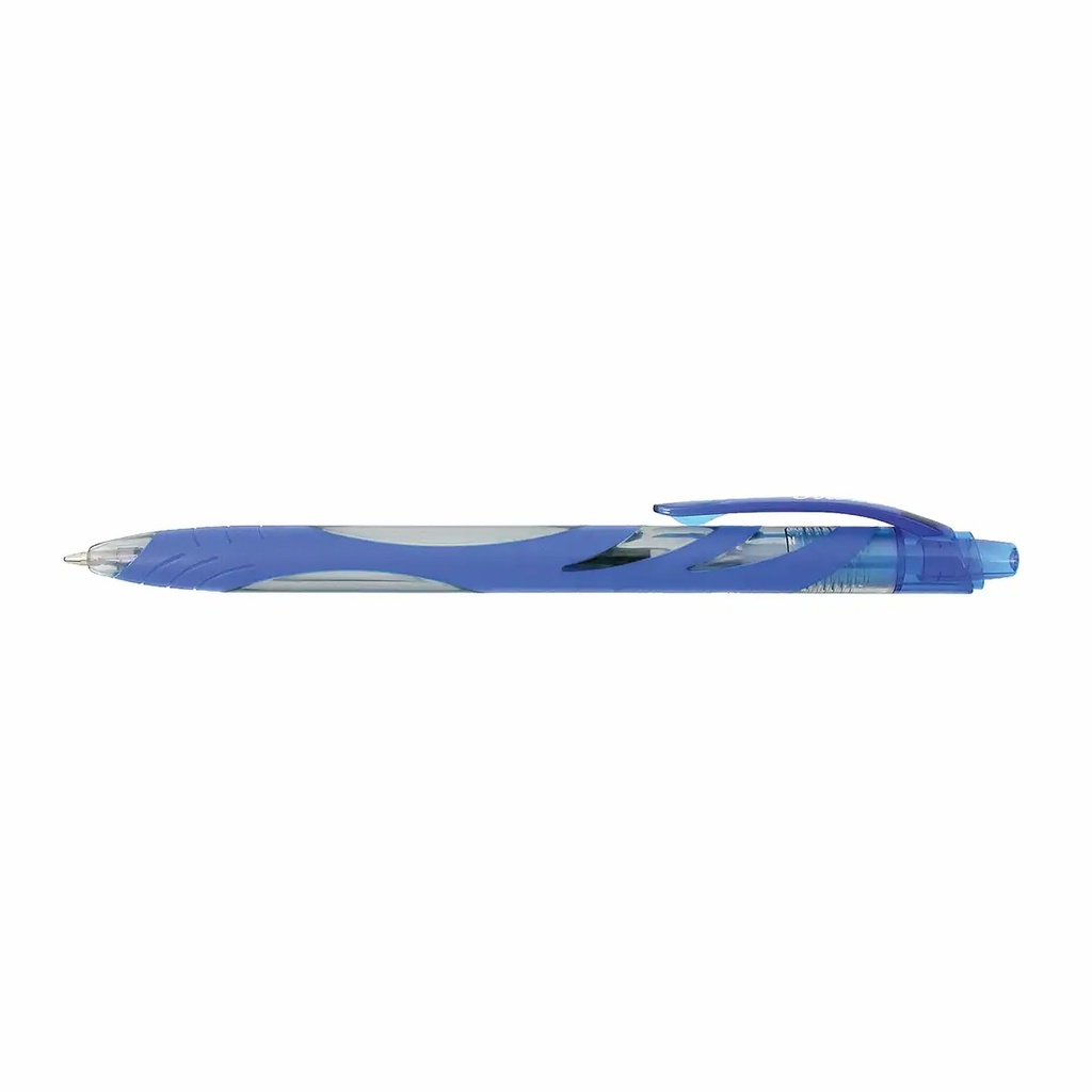 Pix retractabil Zebra Ola, corp cauciucat, varf 1 mm, albastru - confortabil si fara pete