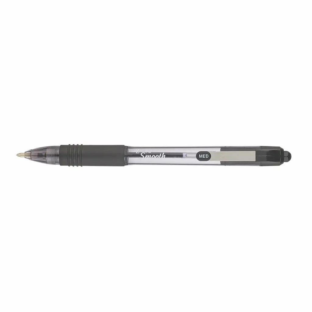 Pix retractabil Zebra Z-Grip Flight, negru, varf 1mm, grip cauciucat, ideal pentru uz zilnic