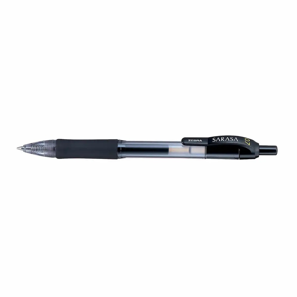 Pix retractabil Zebra Sarasa cu gel, grip confortabil, varf 0.7 mm, negru, reincarcabil