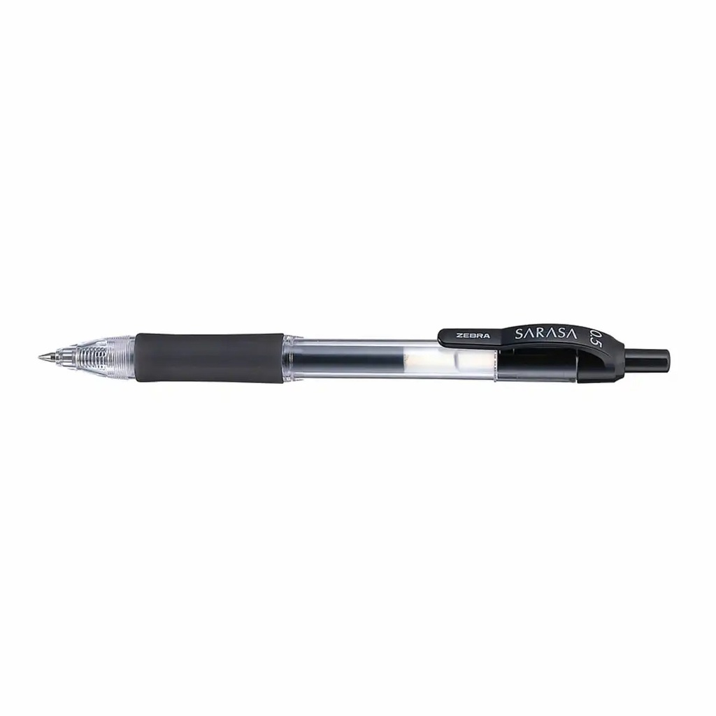 Pix Zebra Sarasa cu Gel, Grip Confortabil, Corp Plastic, 0.5 mm, Negru, Reincarcabil, Ideal pentru Scriere Precisa