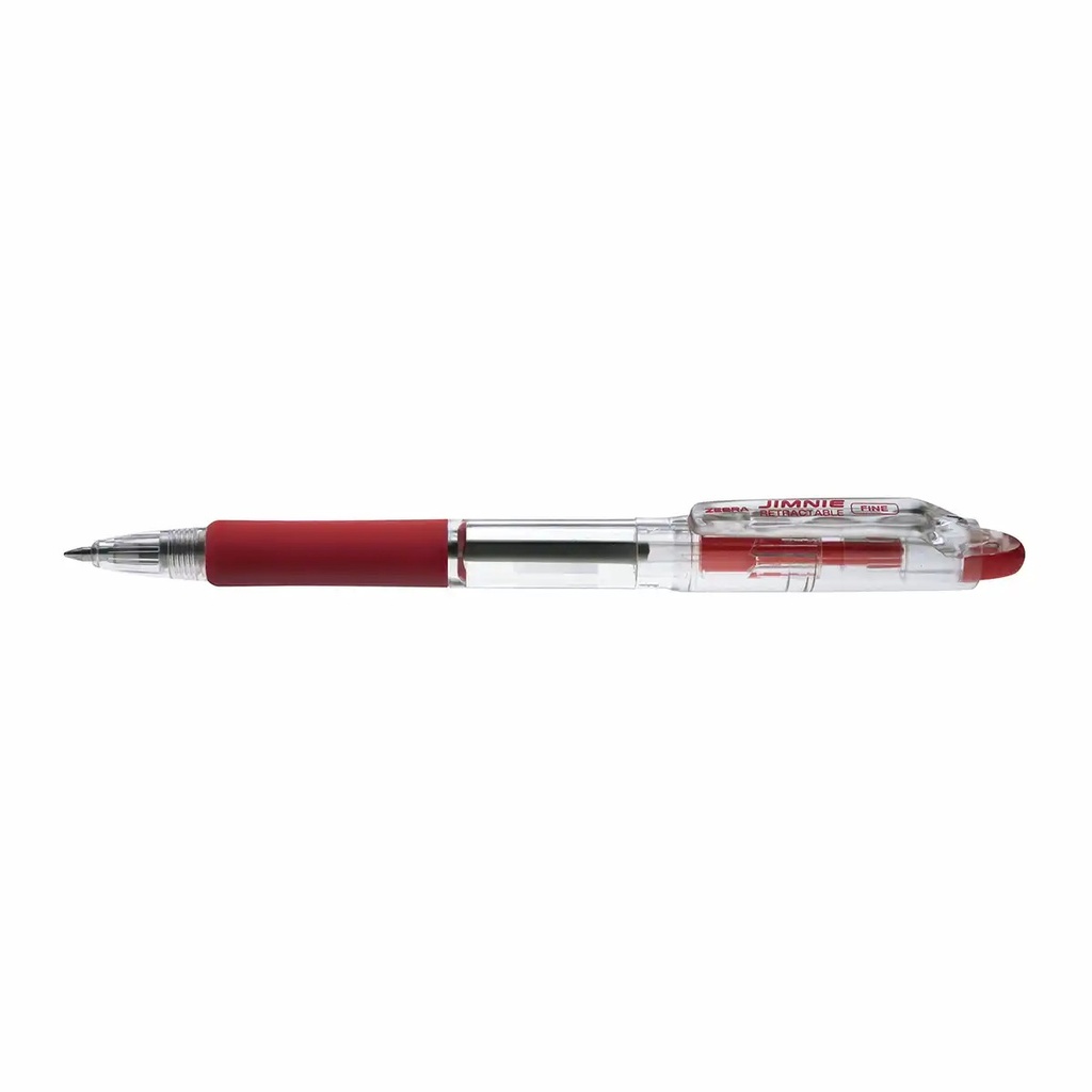 Pix Zebra Jimnie, Mecanism Retractabil, Grip Caucciucat, 0.7 mm, Rosu, Reincarcabil