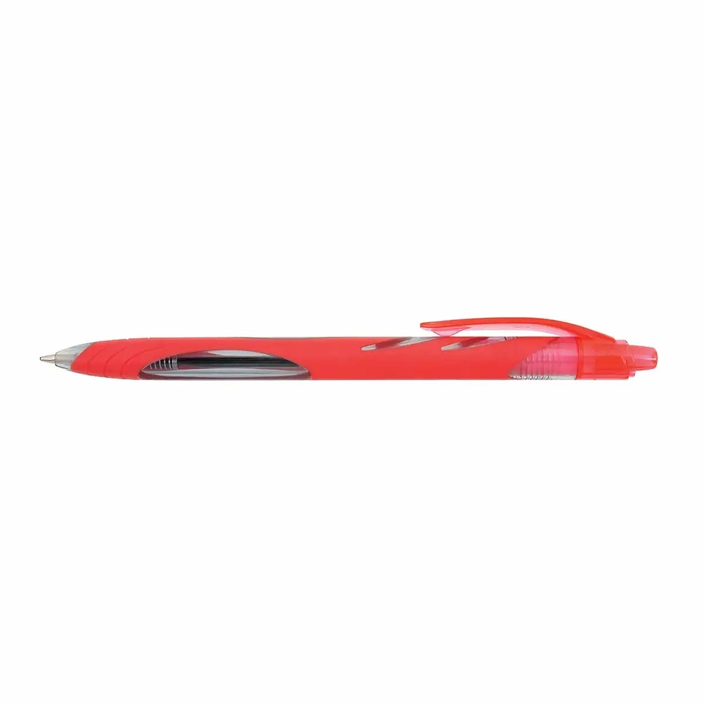 Pix retractabil Zebra Ola, corp cauciucat, varf 1 mm, rosu, rezerve reincarcabile