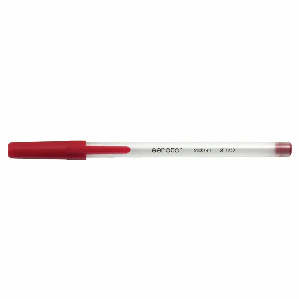 Pix Senator Stick Pen Seria 1000, 0.7 mm, Design "Frosty" Alb Semitransparent, Tehnologie Germana, Rosu