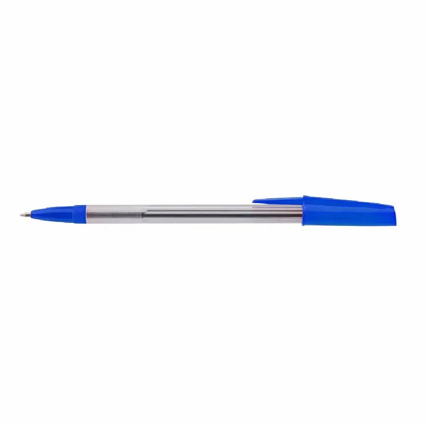 Pix Bic fara mecanism, corp transparent, scriere albastru, 50 bucati/cutie
