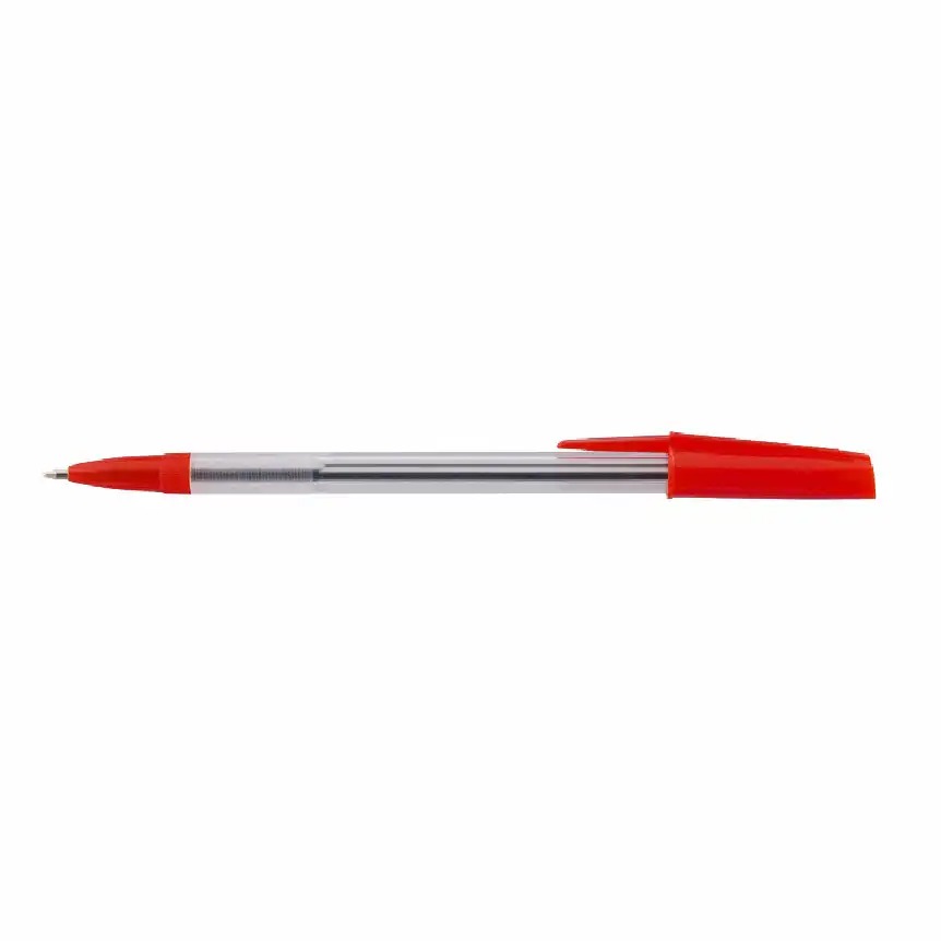 Pix Bic Cristal, Fara Mecanism, Corp Transparent, Scriere Rosie, 50 Bucati/Cutie