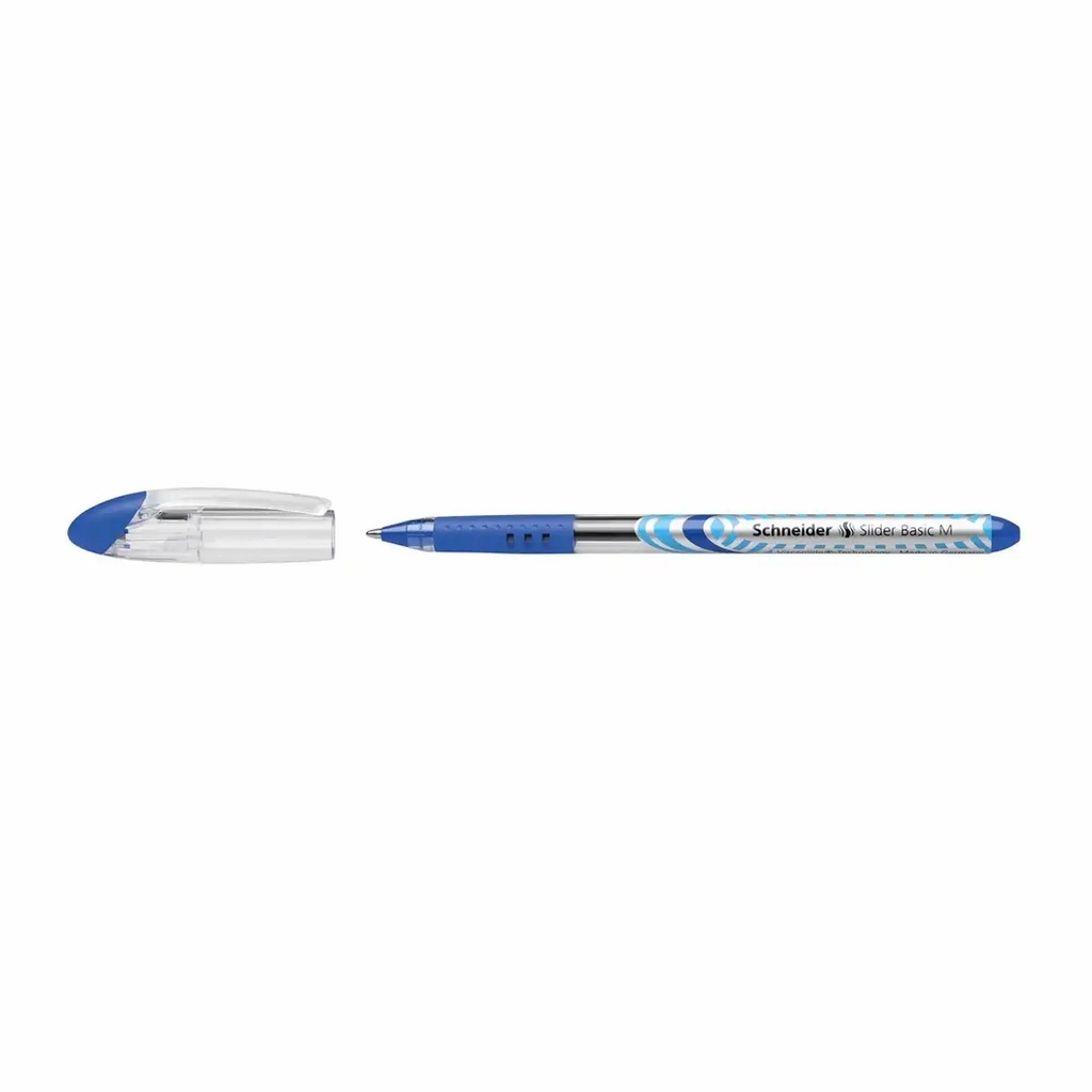 Pix gel Schneider Slider M, corp transparent, 0.4 mm, albastru, set 10 buc. - Scriere fina si fluenta