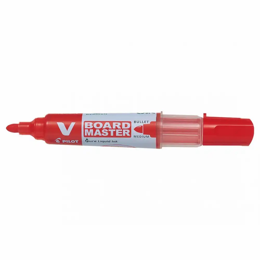 Marker pentru tabla Pilot V-Board Master, 2.3-6 mm, rosu intens, reincarcabil, eco-friendly
