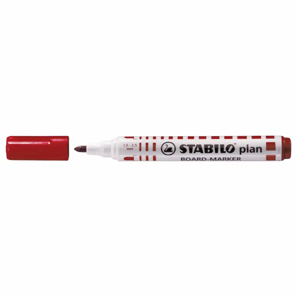 Marker Stabilo Plan 64, Rosu, Reincarcabil, Varf Rotund 2.5-3.5mm