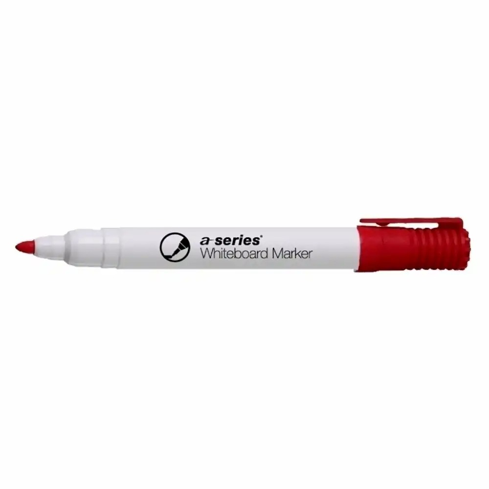 Marker tabla Faber-Castell A-series, varf rotund 2 mm, rosu - instrument practic pentru scriere precisa