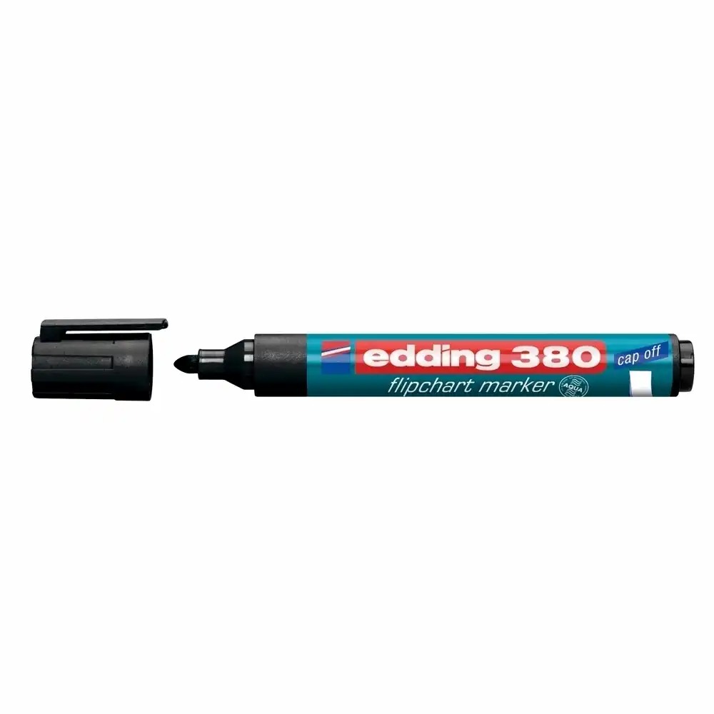 Marker Edding 380 pentru flipchart, varf rotund 1.5-3 mm, negru, reincarcabil