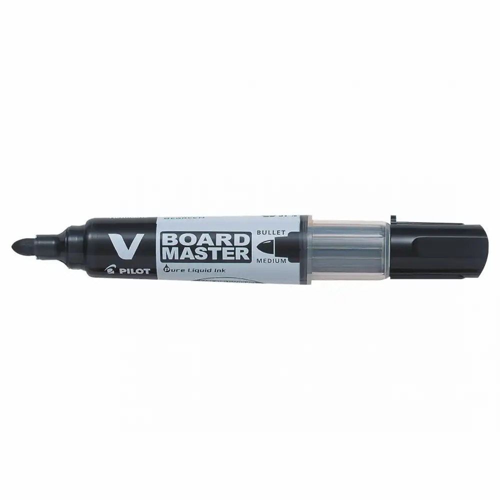 Marker tabla Pilot V-Board Master, varf rotund 2.3-6 mm, negru, reincarcabil, plastic reciclat