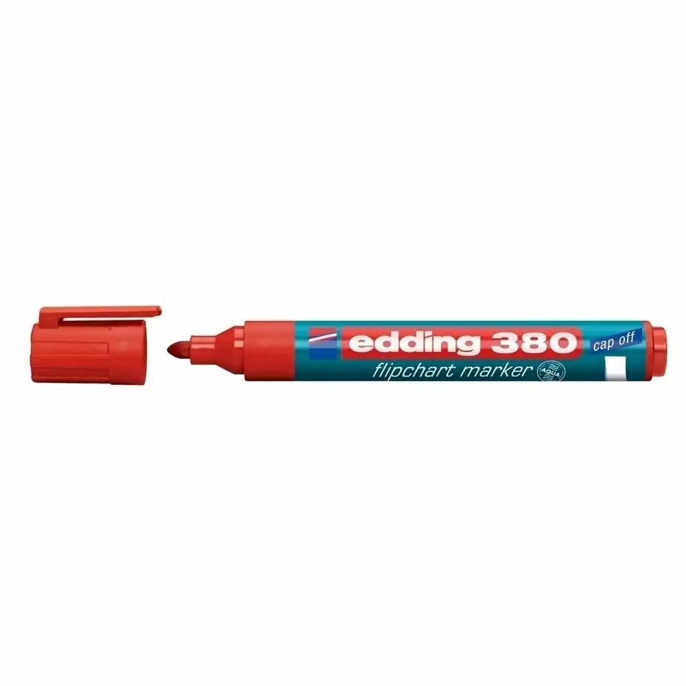 Marker Edding 380 pentru flipchart, varf rotund, 1.5-3 mm, rosu intens, reincarcabil, cerneala pe baza de apa