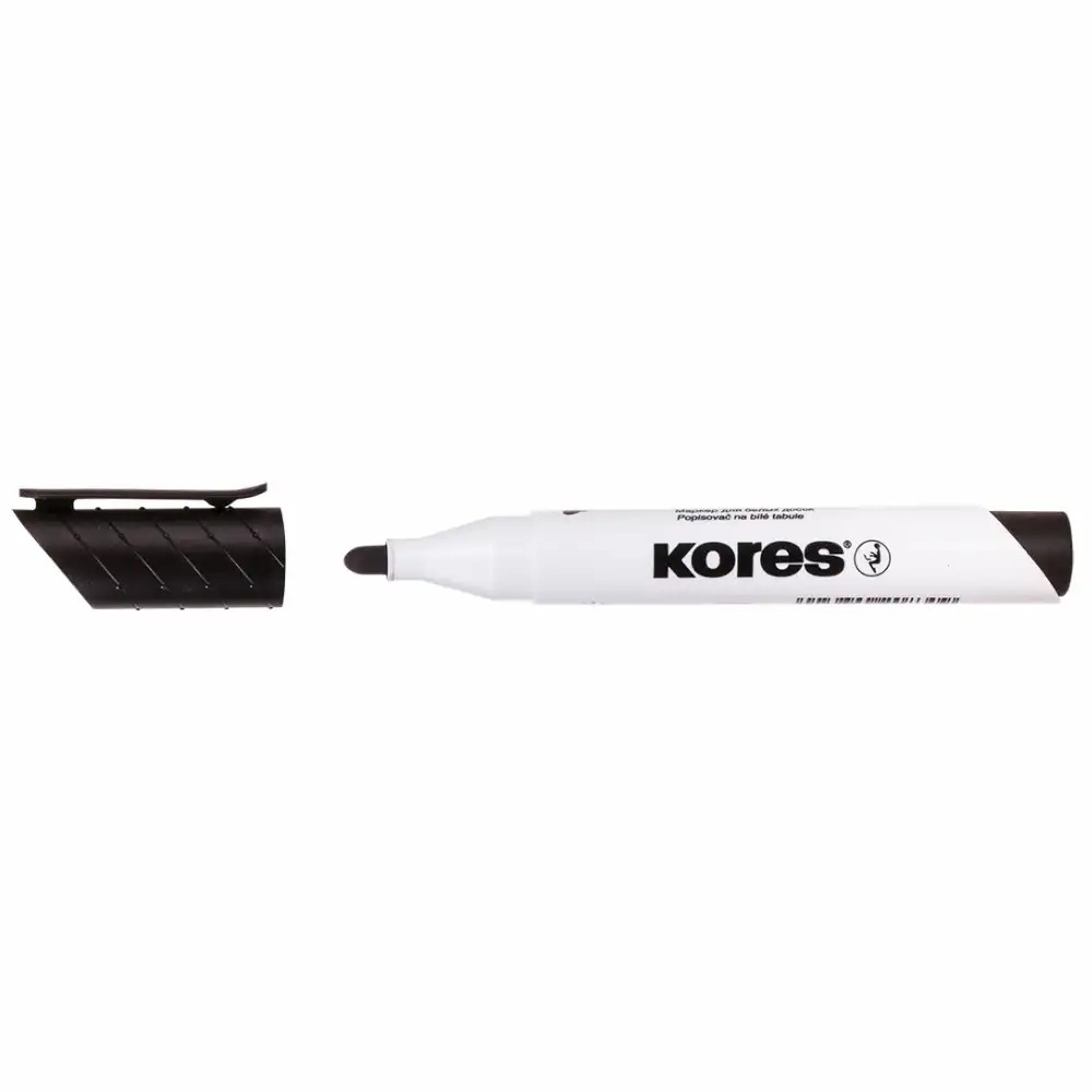Marker pentru tabla Kores, Varf Rotund 3-5 mm, Negru, Uscare Rapida 24h