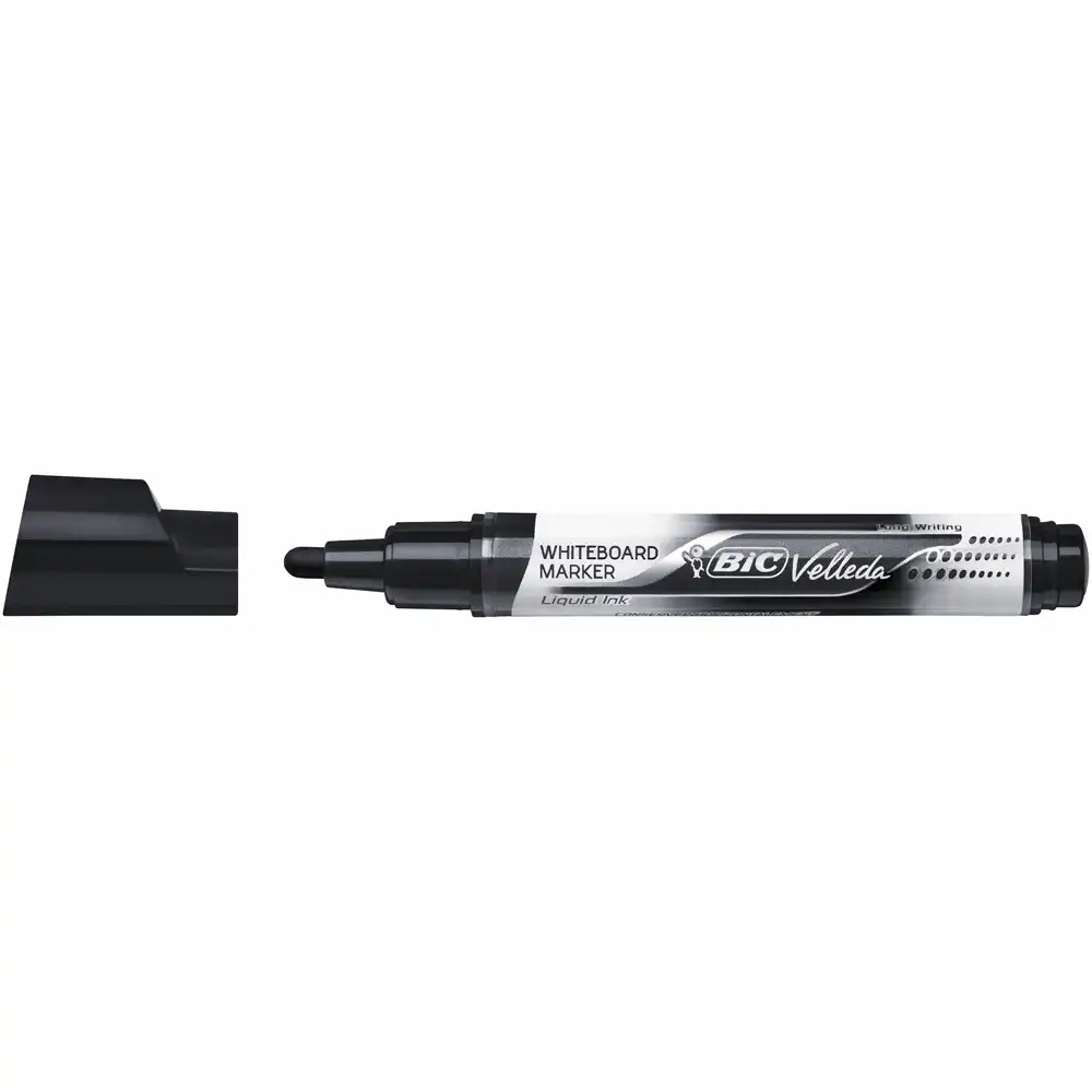 Marker tabla BIC Velleda, cerneala neagra, varf rotund 2.3 mm, rezistenta in timp