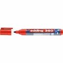 Marker Edding 360 pentru tabla, varf 1.5-3 mm, rosu, sterge uscat, rezistent la lumina, fabricat in Germania