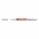 Marker permanent Edding 751, corp metalic, varf rotund 1-2 mm, vopsea alba, ideal pentru marcari precise