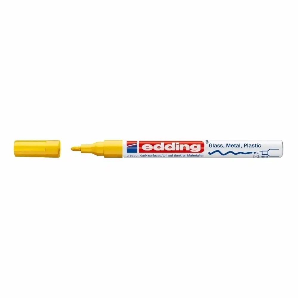 Marker permanent Edding 751, corp metalic, varf rotund 1-2 mm, galben - Scriere precisa si stralucitoare, potrivit pentru diverse materiale