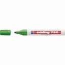 Marker permanent Edding 750, Corp Metalic, Varf Rotund 2-4 mm, Verde Lucios, Scriere Opaca, Versatil, Durabil