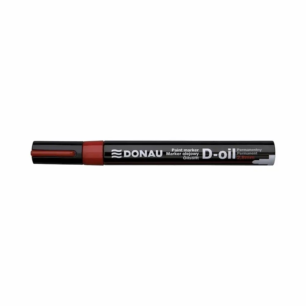 Marker permanent Donau, vopsea rosie, 2.8 mm, marcari precise si durabile