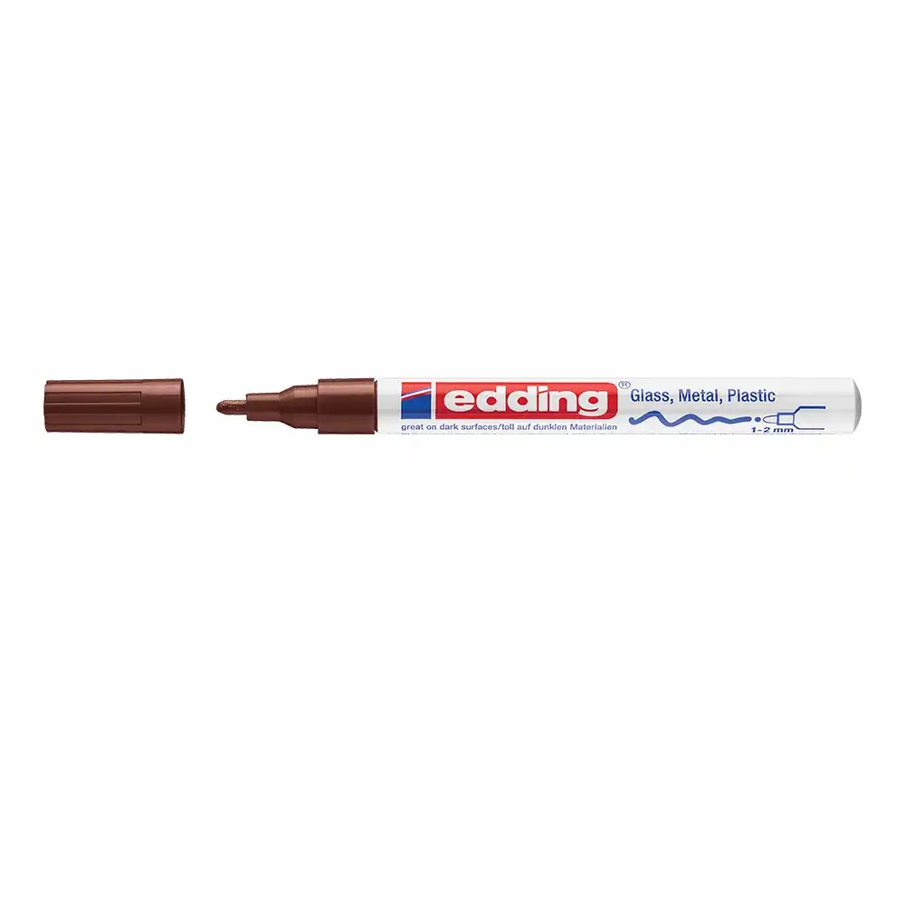 Marker permanent Edding 751 cu vopsea, varf 1-2mm, maro - Scriere precisa si stralucitoare, ideal pentru diverse materiale