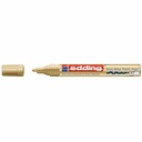 Marker permanent Edding 750, corp metalic, varf rotund 2-4 mm, auriu - scriere precisa si lucioasa, potrivit pentru diverse materiale
