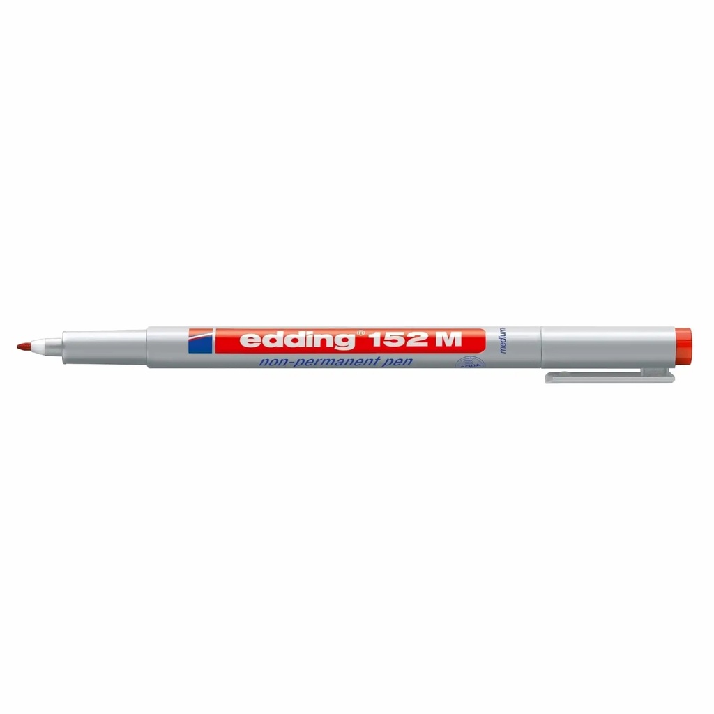 Marker nepermanent Edding OHP 152, varf rotund 1.0 mm, rosu, rezistent la apa, ideal pentru sticla si plastic