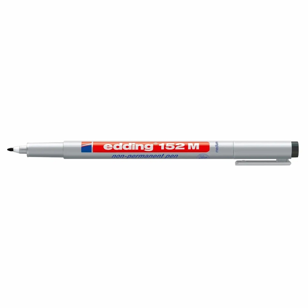 Marker nepermanent Edding OHP 152, Varf Rotund 1.0 mm, Scriere pe Sticla si Plastic, Negru, Rezistent la Apa
