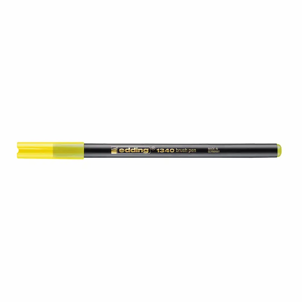 Marker Edding 1340, Varf Pensula, Galben - Scrie, Deseneaza si Creeaza cu Finete