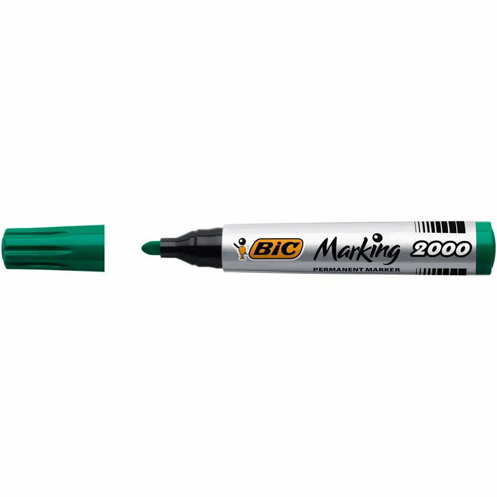 Marker Permanent BIC 2000, Varf Rotund 1.7 mm, Verde - Scriere Durabila pe Diverse Suprafete