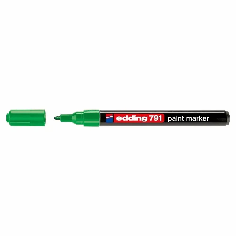 Marker permanent Edding 791, Corp Plastic, Varf Rotund 1-2 mm, Verde - Scriere Opaque si Durabila