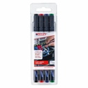 Marker Edding 8407 pentru cabluri, 0.3mm, Set 4 buc, rezistent, marcare extrafina, cerneala permanenta