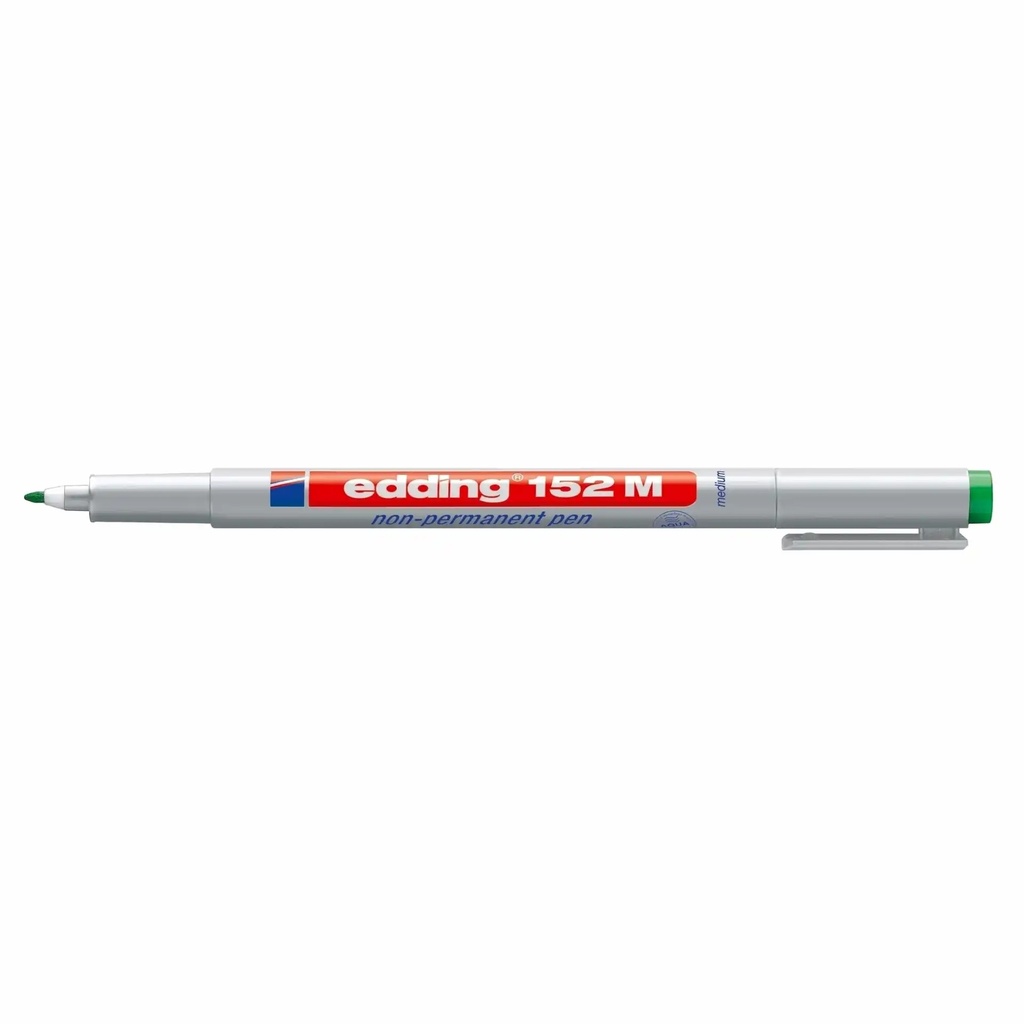 Marker nepermanent Edding OHP 152, varf rotund 1.0 mm, verde, rezistent la apa, ideal pentru sticla si plastic