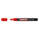 Marker permanent Edding 790, varf rotund 2-3 mm, rosu, vopsea opaca, corp plastic durable