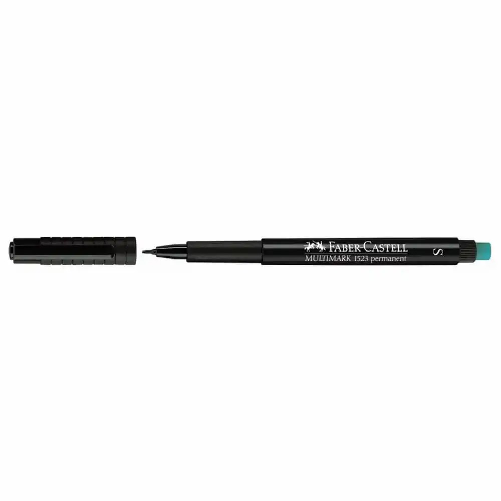 Marker permanent Faber Castell, varf rotund 1 mm, negru - rezistenta si precizie pe diverse suprafete