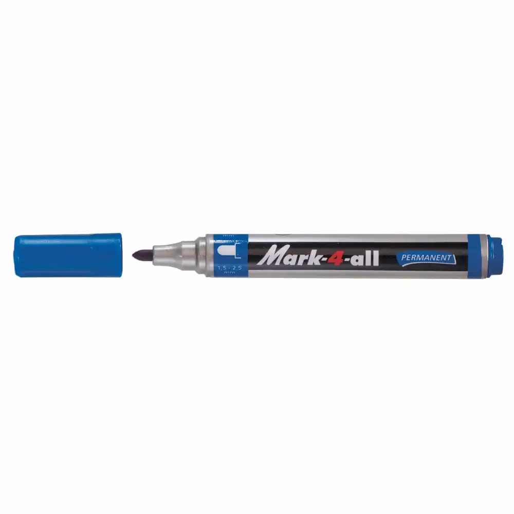 Marker permanent Stabilo Mark-4-All, 1.5-2.5 mm, albastru, marcari precise pe diverse suprafete