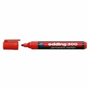 Marker permanent Edding 300, Corp Plastic, Varf Rotund 1.5-3 mm, Rosu - Scriere pe Diverse Suprafete