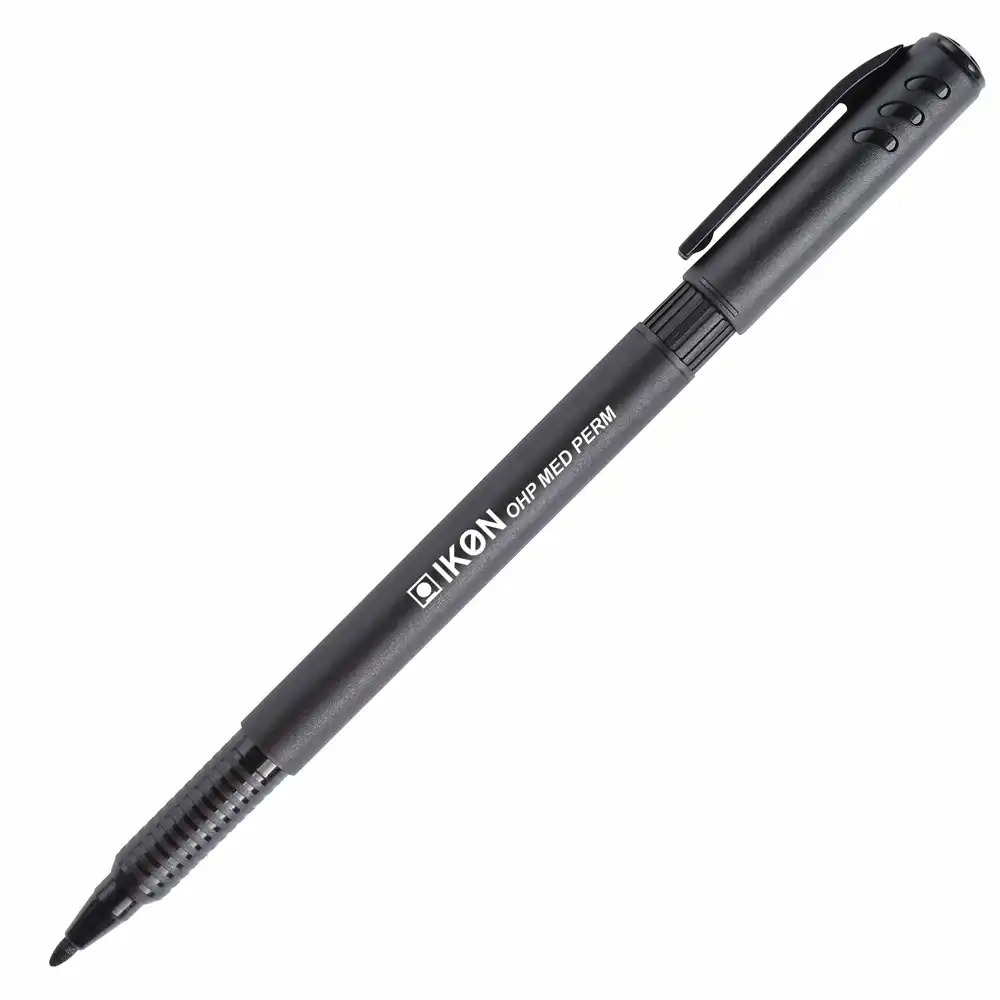 Marker permanent OHP IKON, varf mediu 1 mm, negru, ideal pentru retroproiectoare