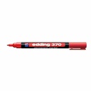 Marker permanent Edding 370, corp plastic, varf rotund 1 mm, rezistent la apa, reincarcabil, rosu