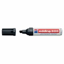 Marker permanent Edding 500, Corp Aluminiu, Varf Retezat 2-7 mm, Reincarcabil, Uscare Rapida, Negru