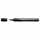 Marker permanent Edding 2000C, Corp Metalic, Varf Rotund 1.5-3 mm, Negru - Reincarcabil, Scriere pe Diverse Suprafete
