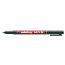 Marker permanent Edding OHP 140S, corp plastic, varf rotund 0.3 mm, negru, rezistent la apa, potrivit pentru plastic si sticla