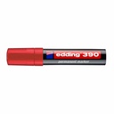 Marker permanent Edding 390, Varf Retezat 4-12 mm, Rezistent la Apa, Rosu, Reincarcabil