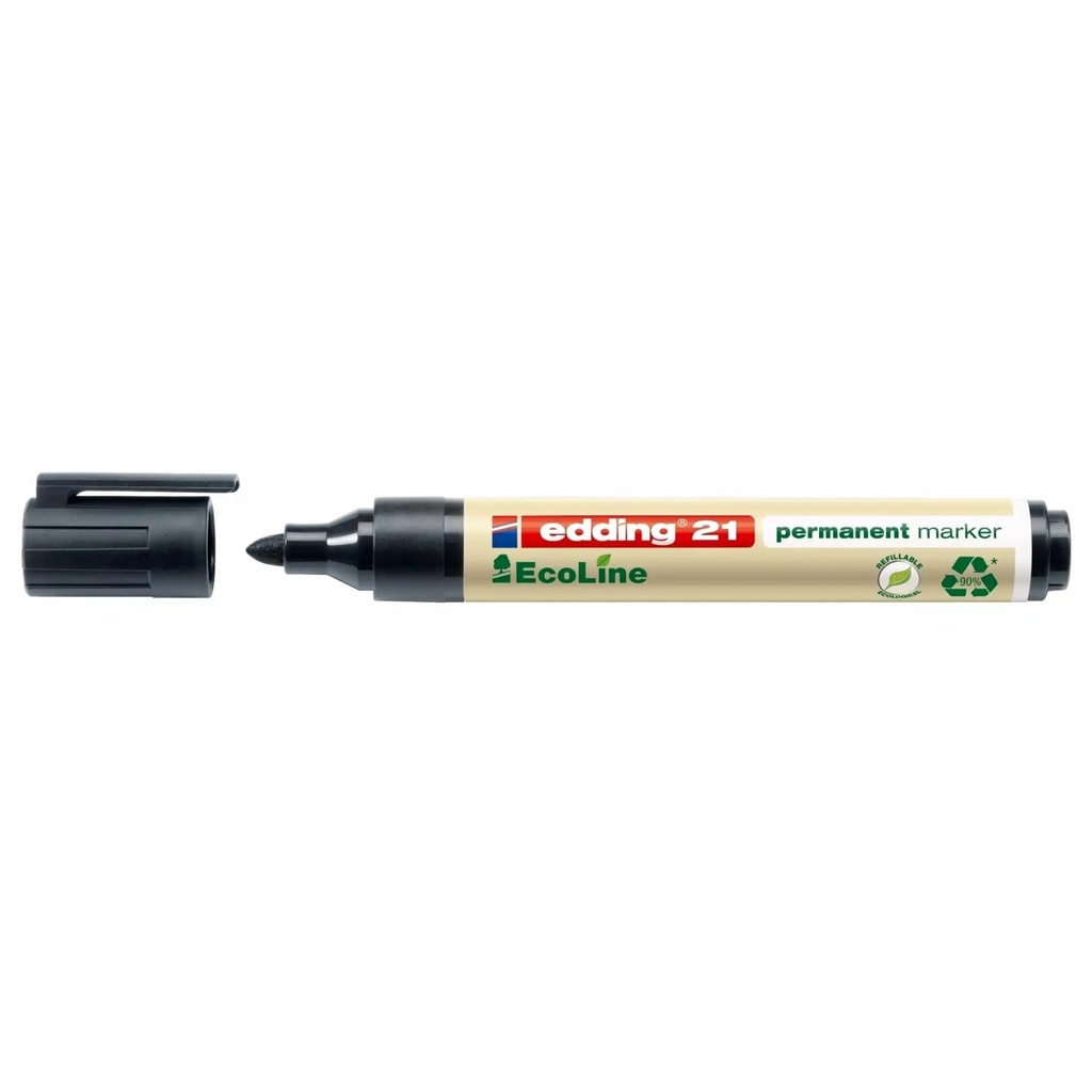 Marker permanent Edding Ecoline, varf rotund 1.5-3 mm, negru, plastic reciclat, durabil