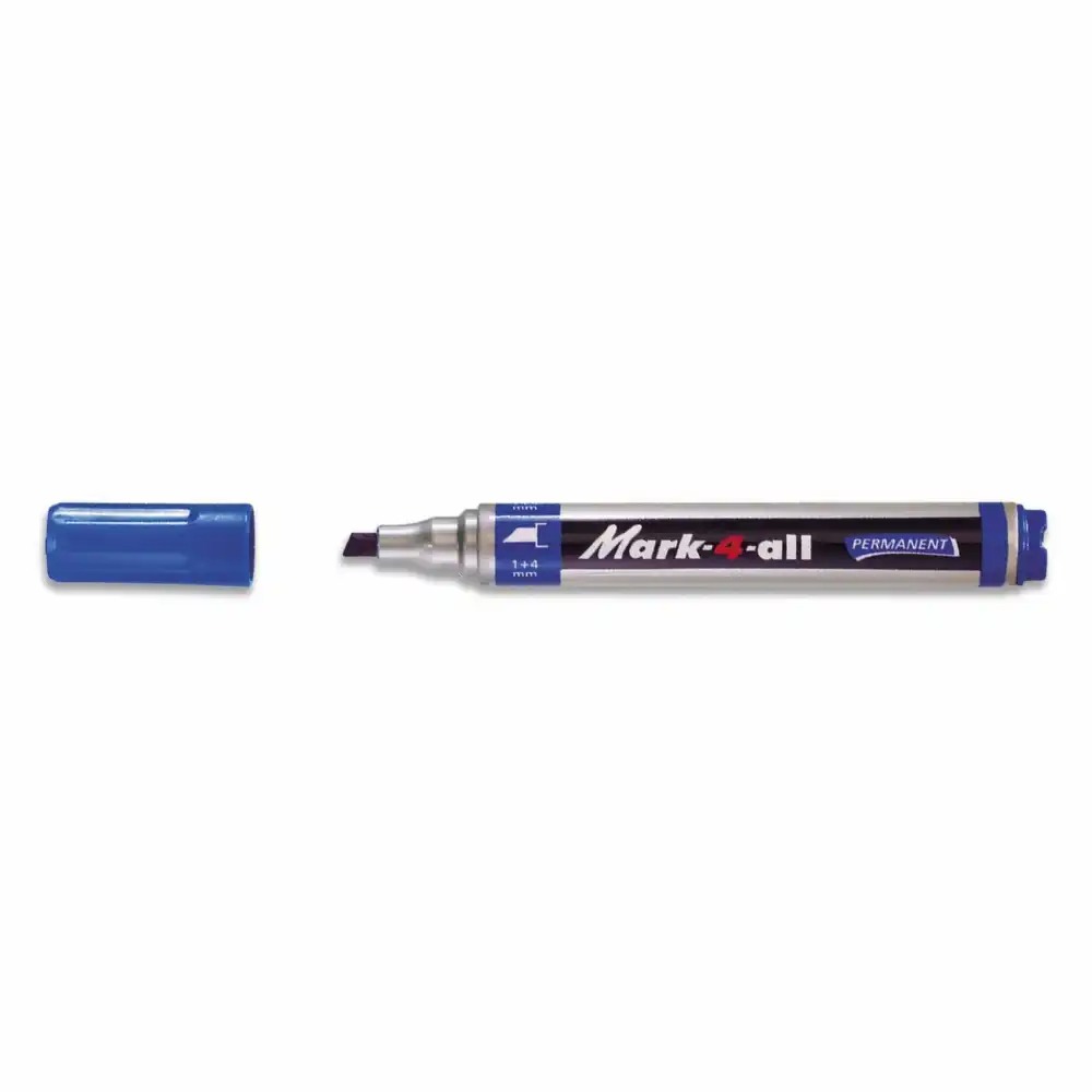 Marker permanent Stabilo Mark-4-All, Albastru, Varf Retezat 1-4 mm, Corp Plastic Durable