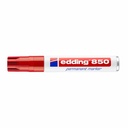 Marker permanent Edding 850, corp metalic, varf 5-15 mm, rosu, rezistent la apa, reincarcabil, fabricat in Germania