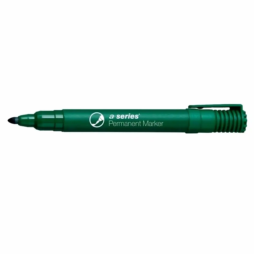 Marker permanent A-series, varf rotund 2 mm, verde vibrant - economie si precizie