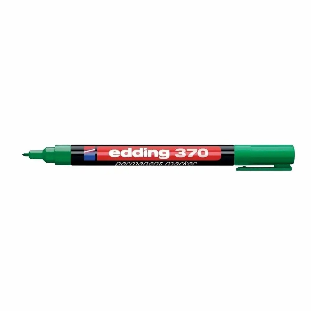 Marker permanent Edding 370, varf rotund 1 mm, rezistent la apa, verde