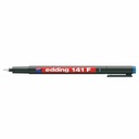 Marker permanent Edding OHP 141F, varf rotund 0.6 mm, albastru - Scriere precisa pe suprafete transparente