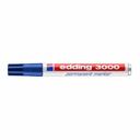 Marker permanent Edding 3000, varf 1.5-3 mm, albastru, rezistent pe diverse suprafete